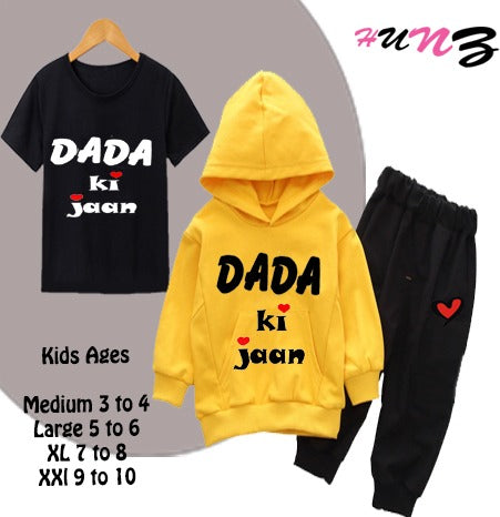 Hunz Kids Pack of 3 Tracksuit In Fleece Fabric baba & baby from 2 to 10 Years DADA ki jan