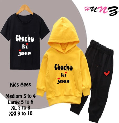 Hunz Kids Pack of 3 Tracksuit In Fleece Fabric baba & baby from 2 to 10 Years Chachu ki jan