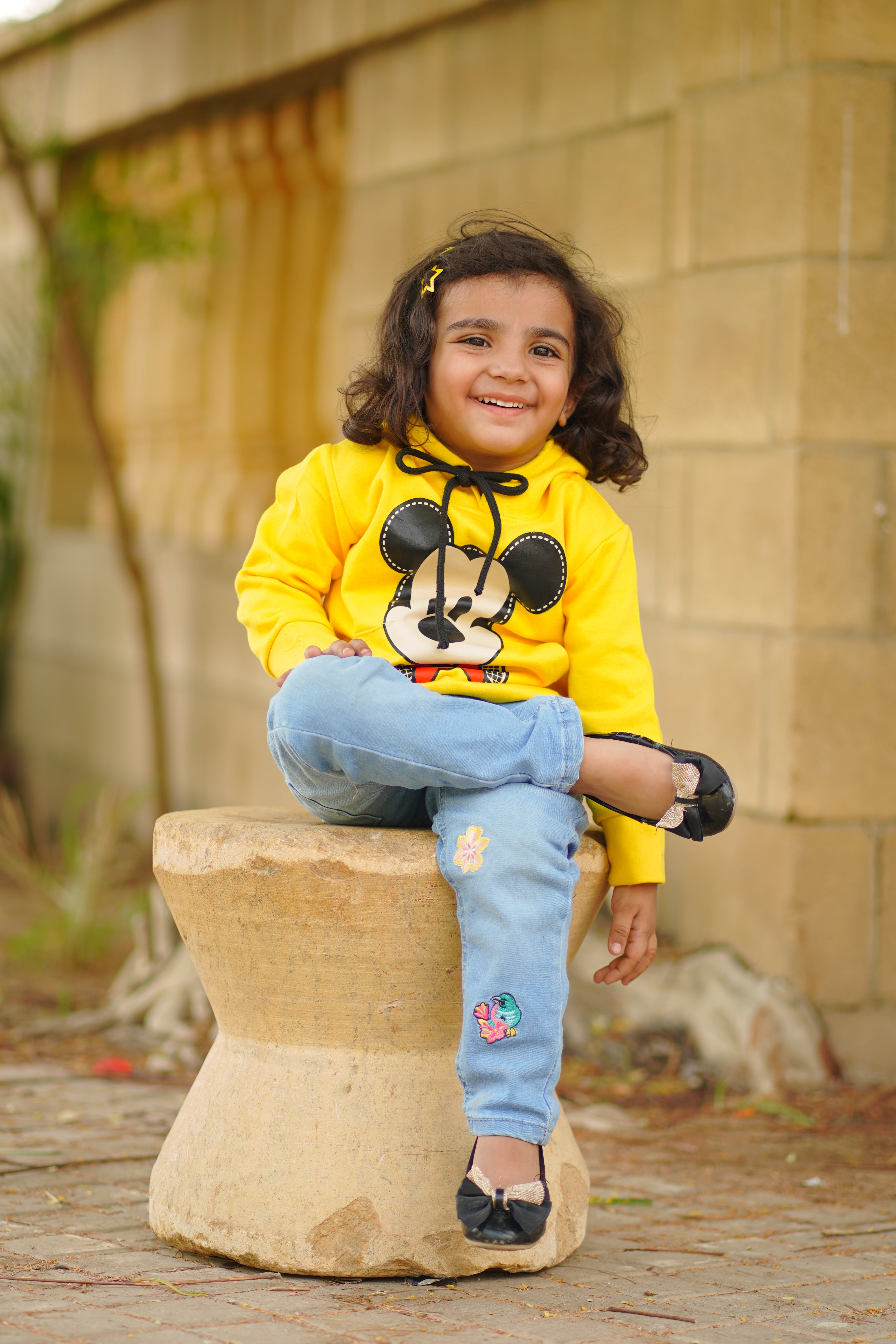 Free Delivery over all Hunz Kids Winter Collection Baba & Baby in Yellow