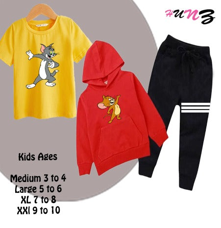 Hunz Kids Pack of 3 Tracksuit In Fleece Fabric