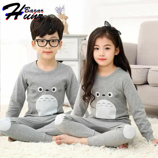 Hunz Kids Cartoon Printed Designs Grey Night Dress