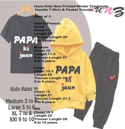 Hunz Kids Pack of 3 Tracksuit In Fleece Fabric baba & baby from 2 to 10 Years DADA ki jan