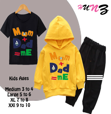 Hunz Kids Pack of 3 Tracksuit In Fleece Fabric