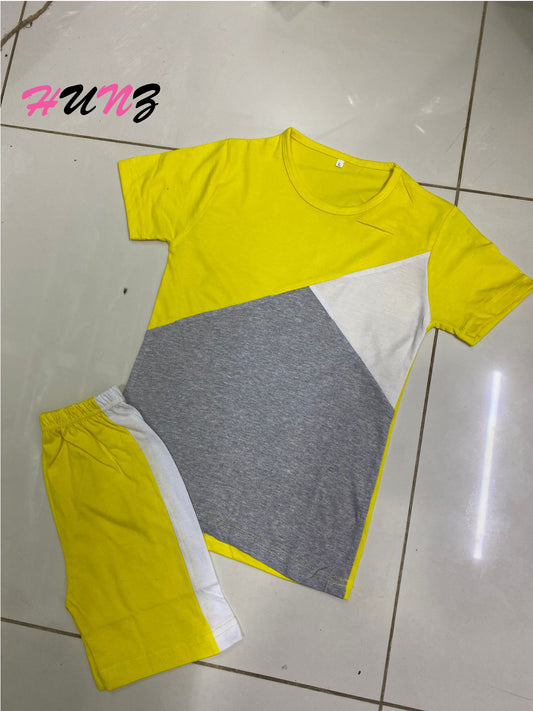 Hunz T-Shirt And Short Pant For Kids Baby Boys And Girls Round Neck Short Sleeves Tee Tops Clothes Sets Dresses Outfit