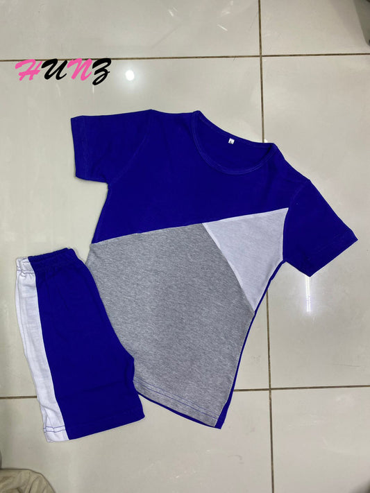 Hunz T-Shirt And Short Pant For Kids Baby Boys And Girls Round Neck Short Sleeves Tee Tops Clothes Sets Dresses Outfit